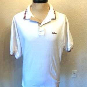 Pickering men’s XL White Polo Shirt with Red Accents